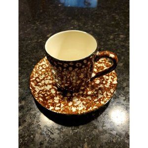 Stangl Town and Country Brown Spongeware Cup and 6